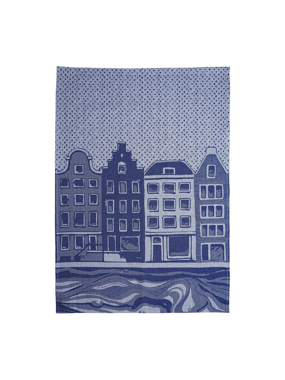 Theedoek Delfts Blauw Huisjes van Heinen Delfts Blauw