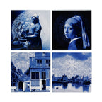 Onderzetters Delfts Blauw Vermeer set van 4 van Heinen Delfts Blauw