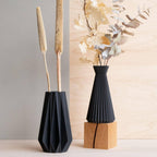 Origami vaas, perfect voor gedroogde of verse bloemen: Terracotta / 20 cm