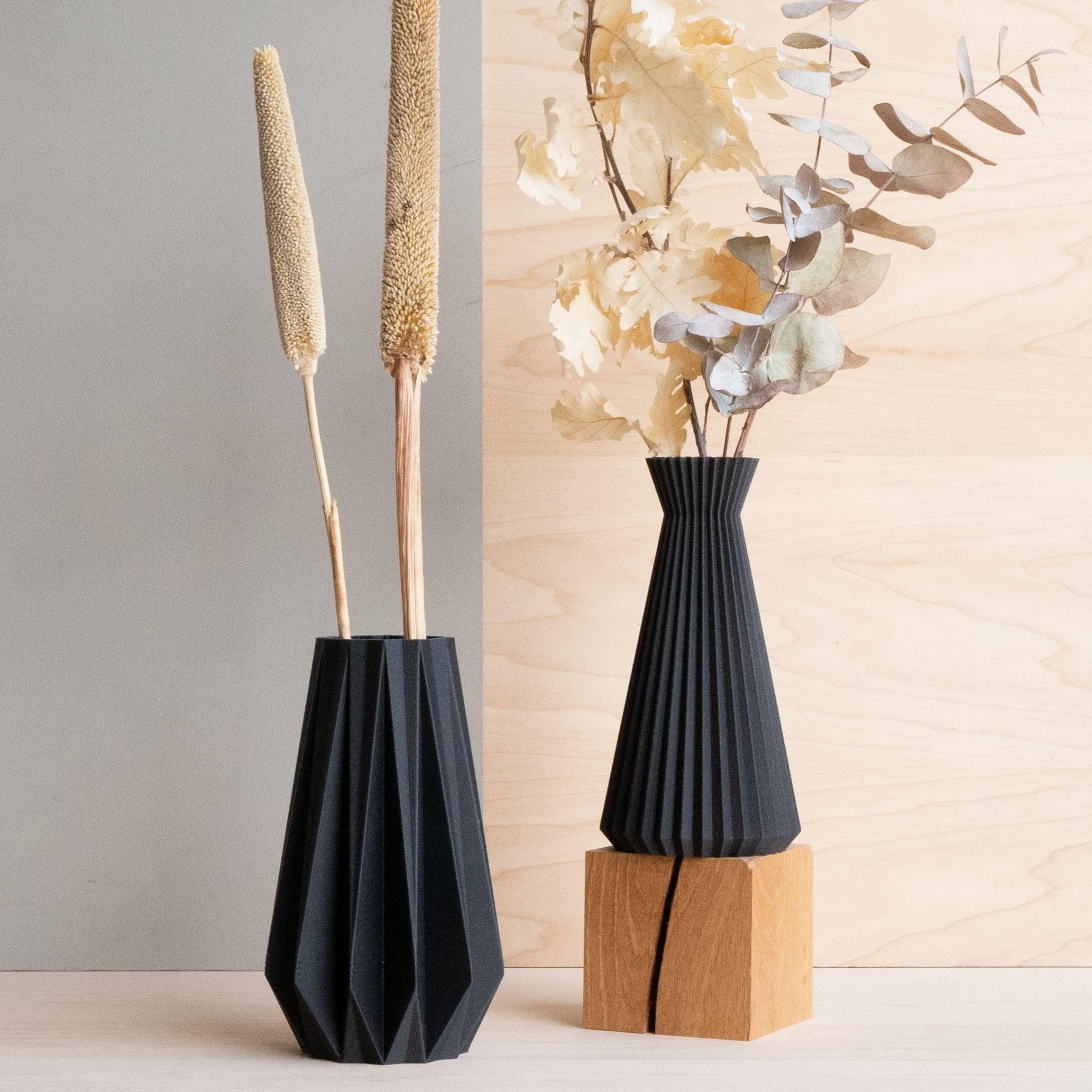 Origami vaas, perfect voor gedroogde of verse bloemen: Terracotta / 20 cm