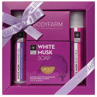 Mini cadeauset White Musk douchegel, bodylotion en zeep Bodyfarm Hoofdafbeelding