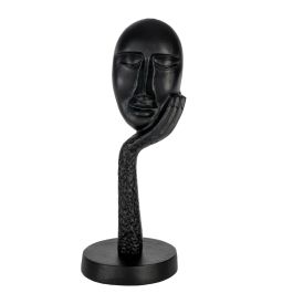 Decoratie beeld zwart EGLO Manambato gezicht met hand 30 cm Hoofdafbeelding