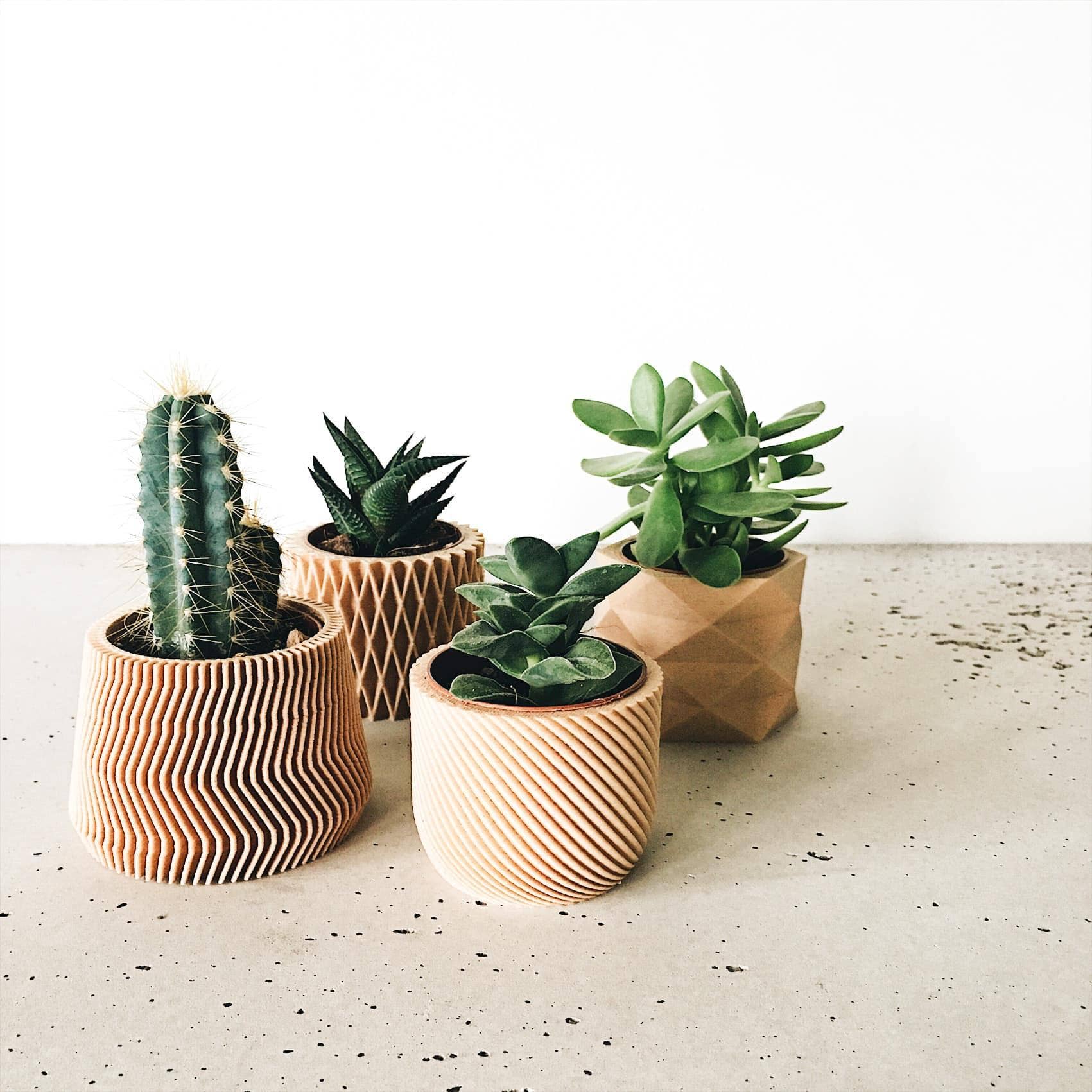 Set van 4 geometrische bloempotjes