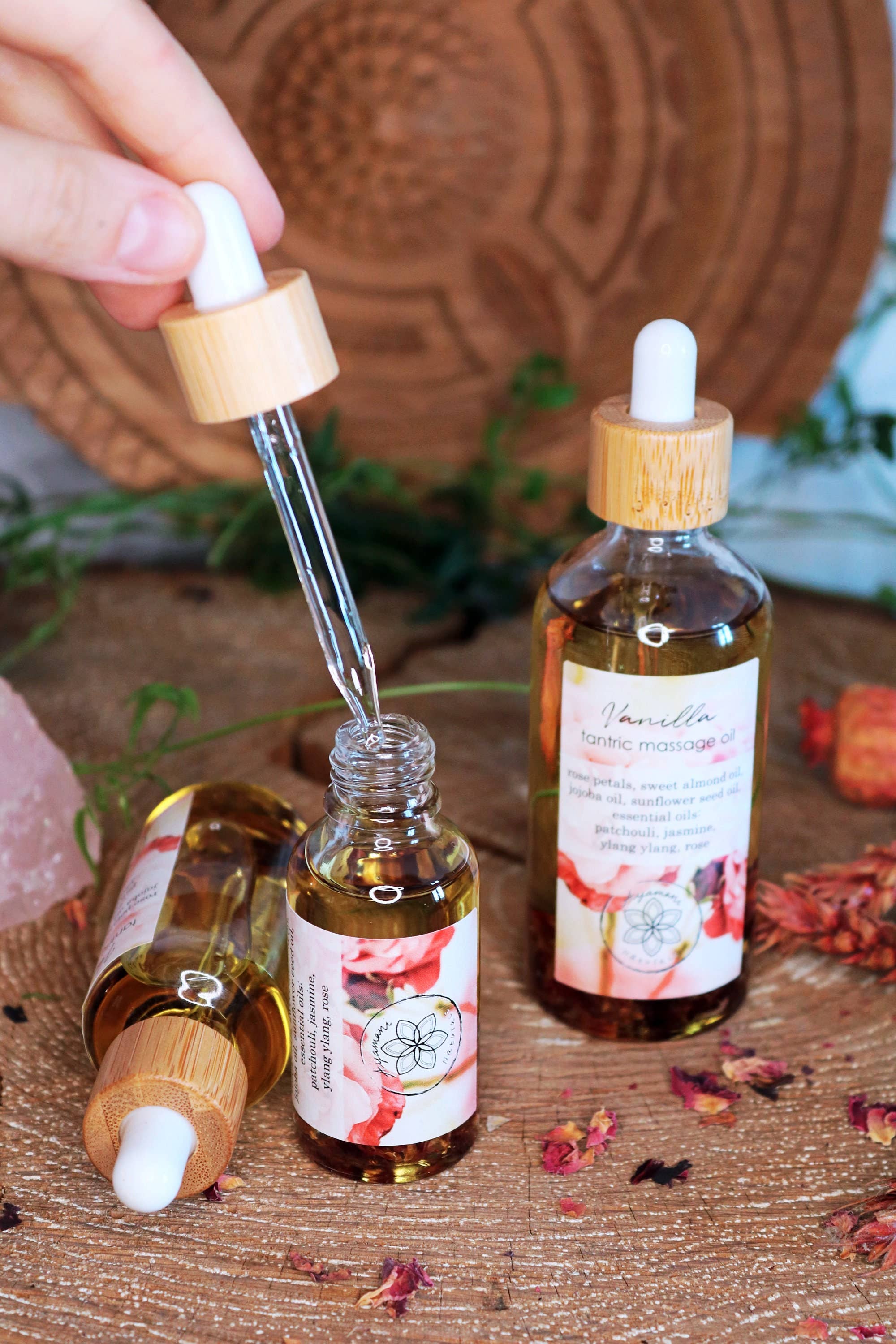 Tantra massage olie set vanilla en hot & spicy