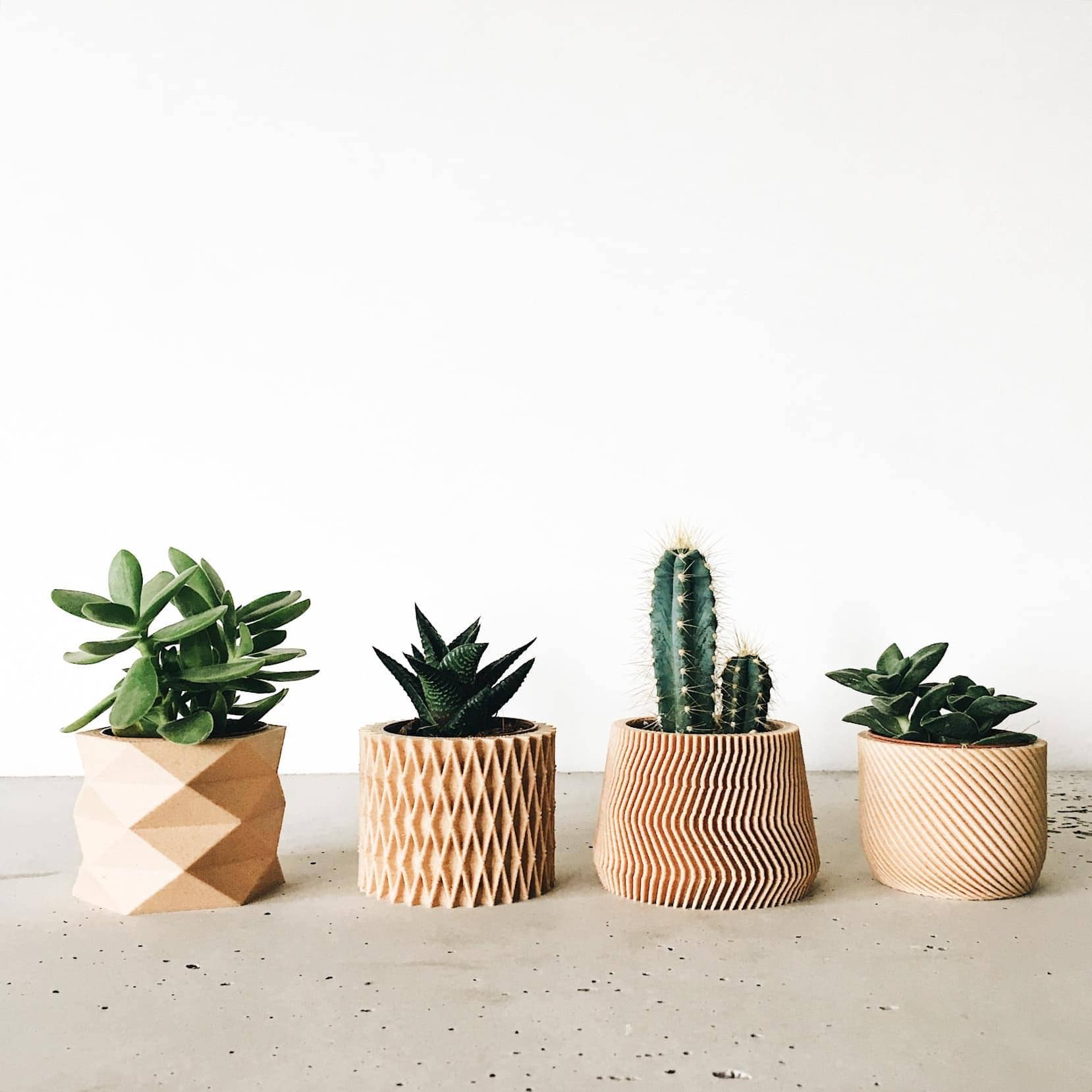 Set van 4 geometrische bloempotjes