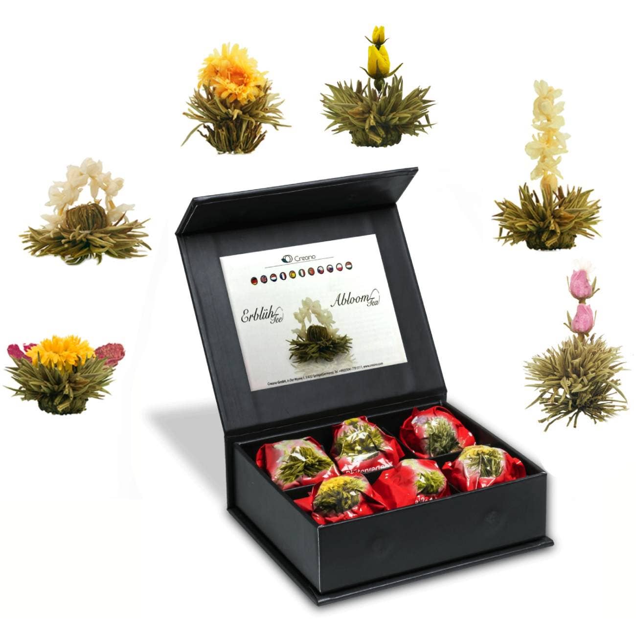 Theebloemen Witte Thee Creano (6 stuks) in Magnetische Geschenkdoos Secundaire afbeelding