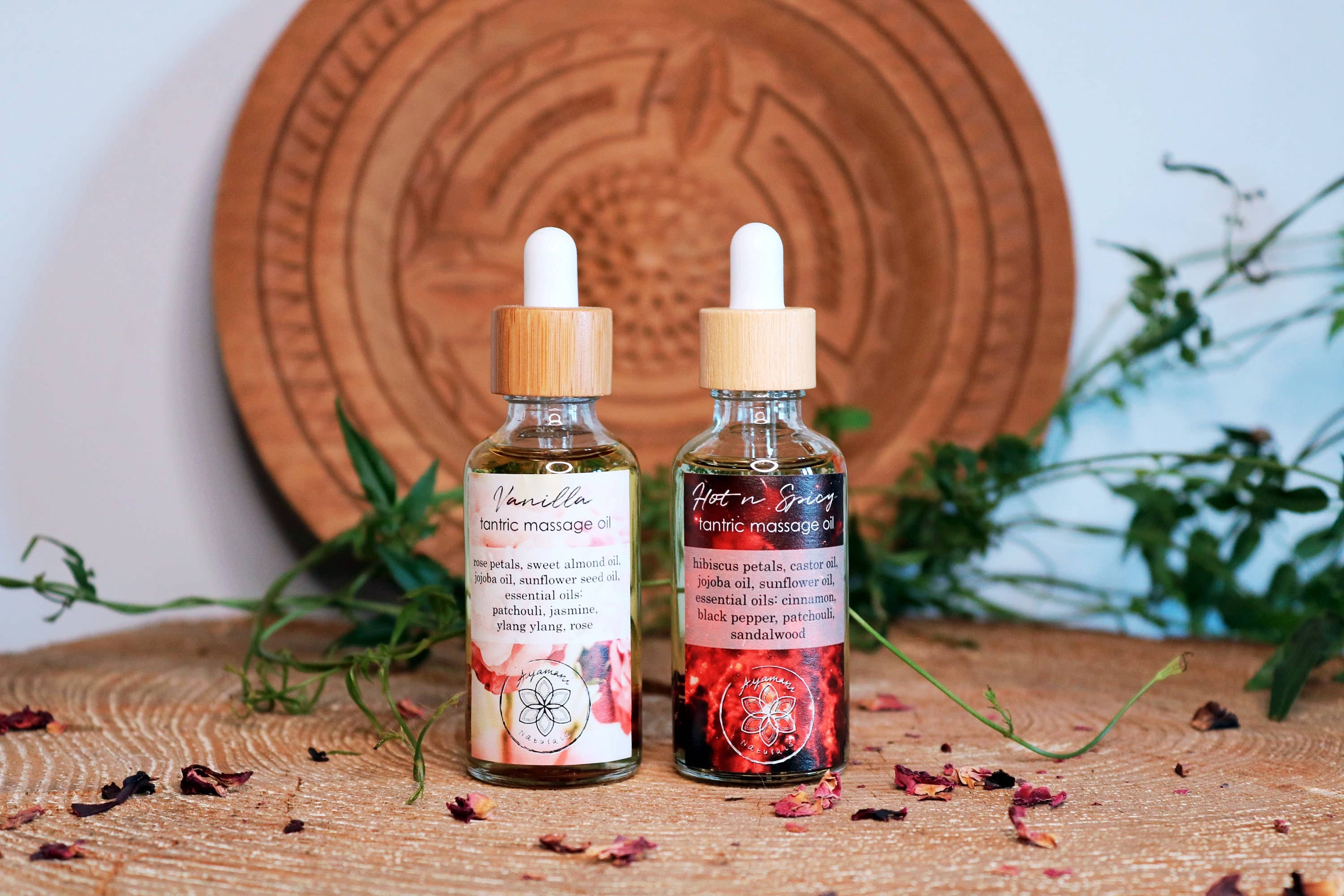 Tantra massage olie set vanilla en hot & spicy