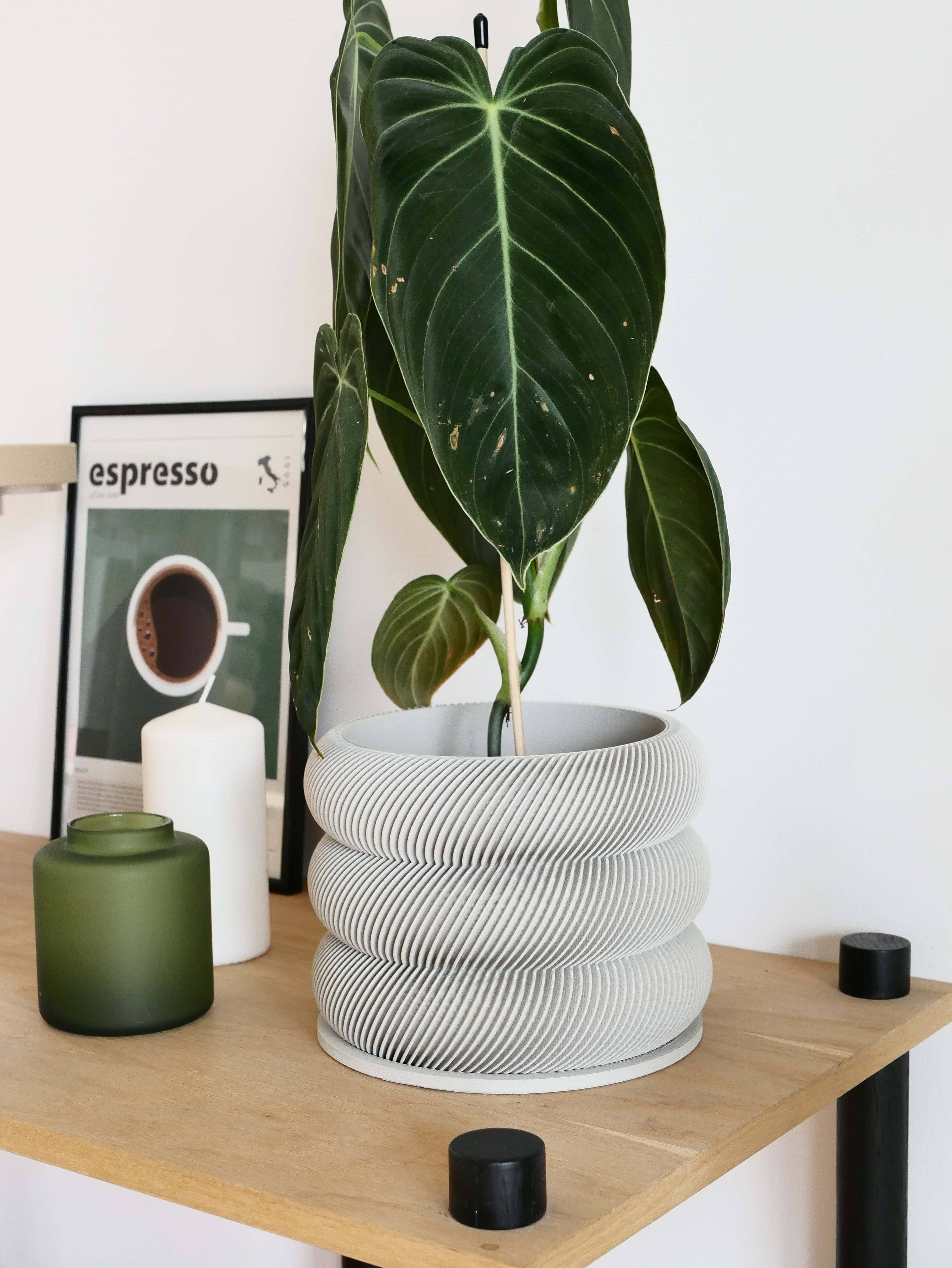 Design houten plantenpot voor binnen 'Bubbles'