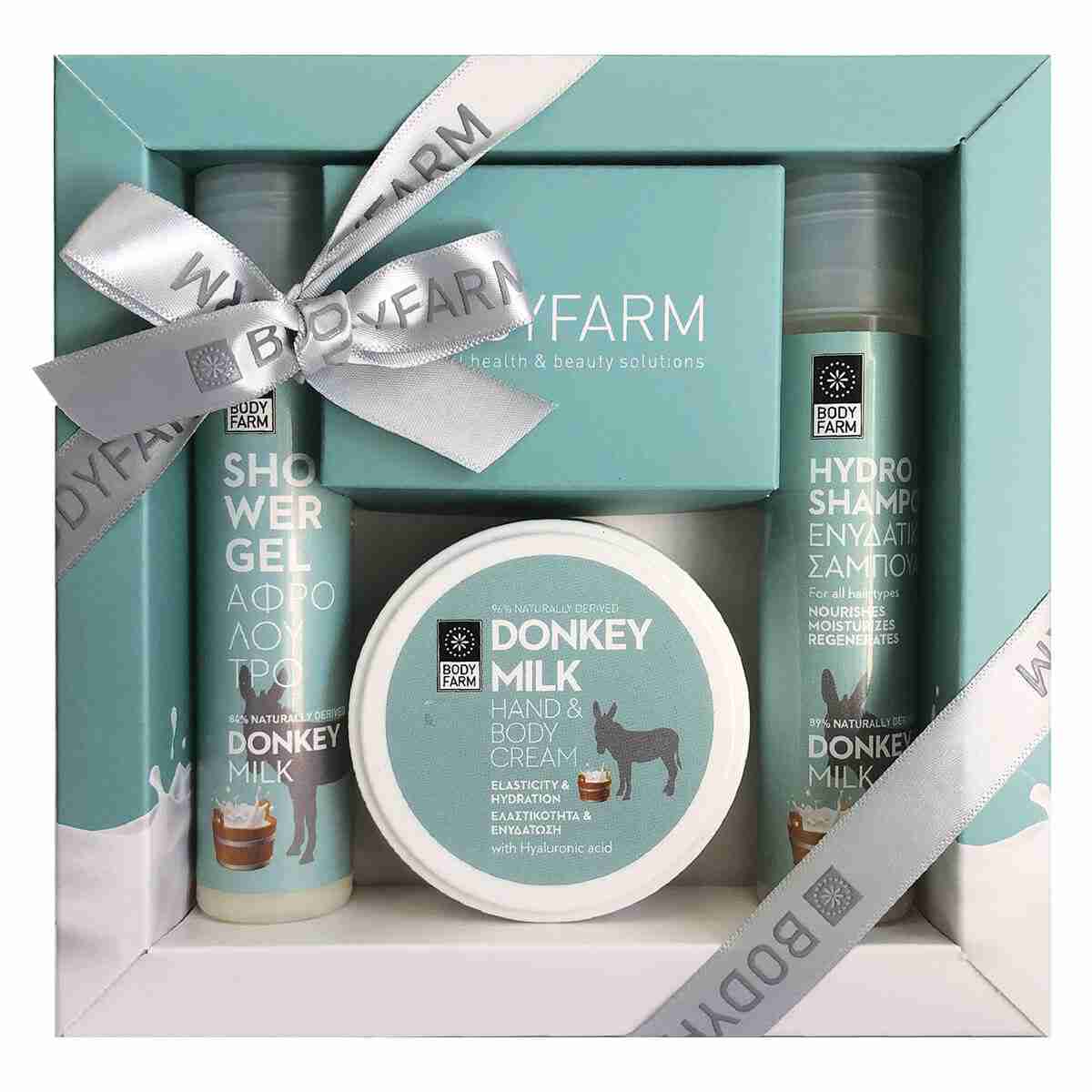 Cadeauset ezelinnenmelk Donkey Milk douchegel, shampoo en crème Bodyfarm Hoofdafbeelding
