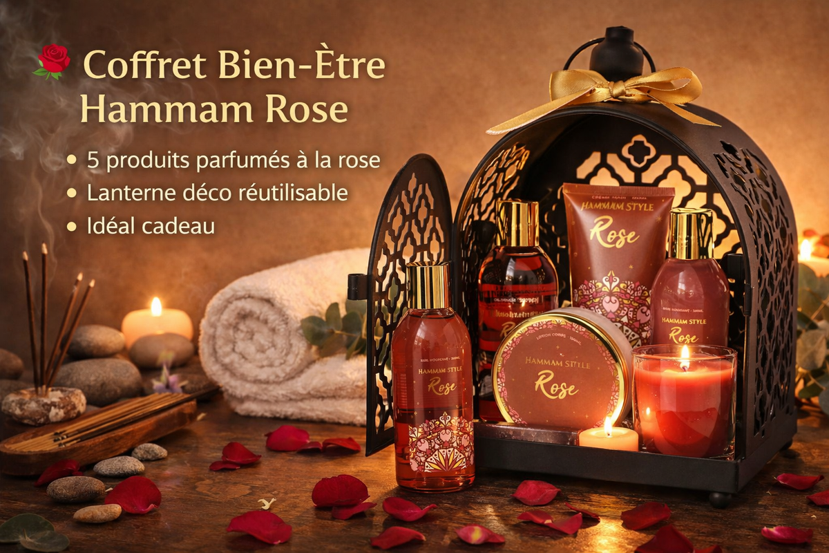 Geschenkset Hammam Lantaarn Roze French Tendance