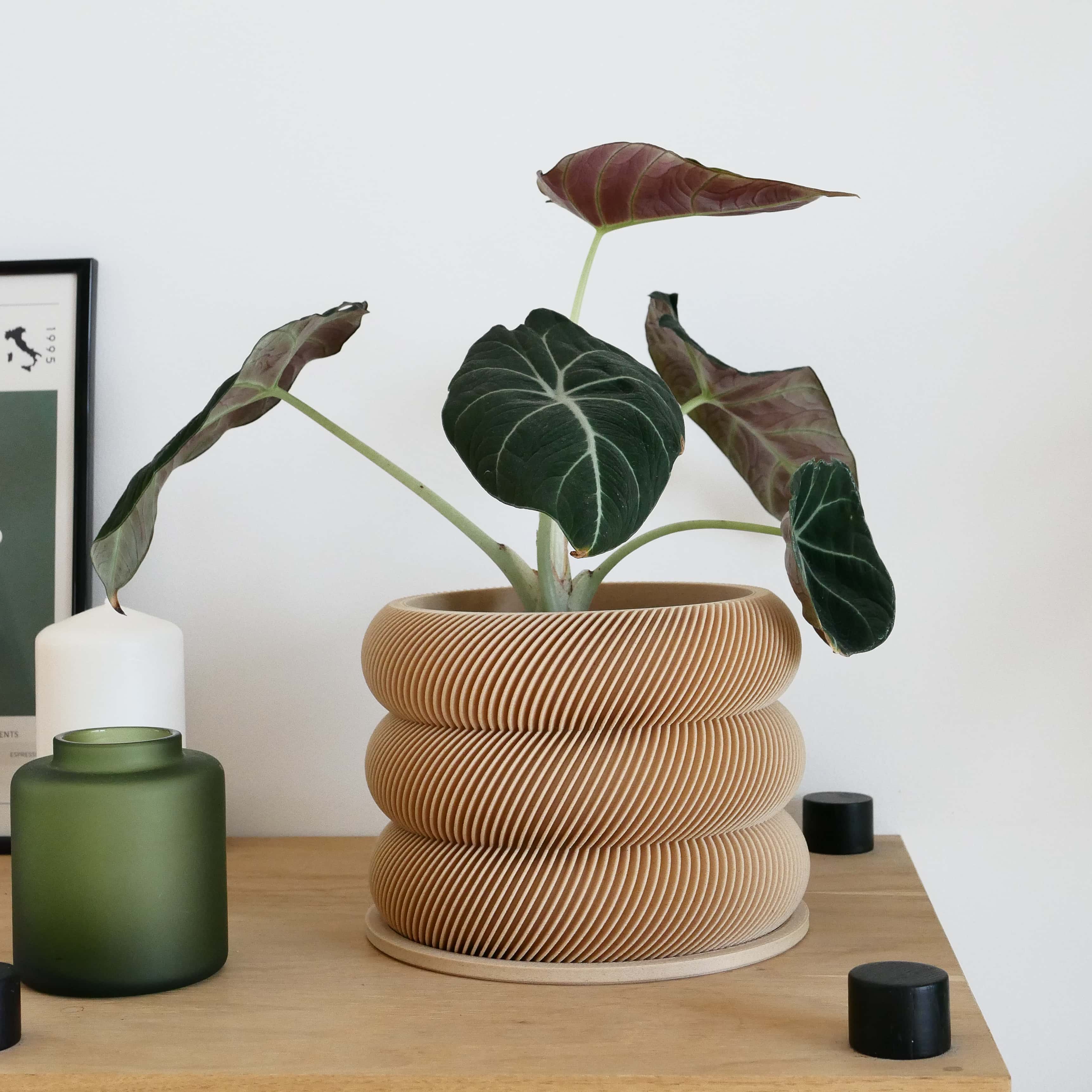 Design houten plantenpot voor binnen 'Bubbles'
