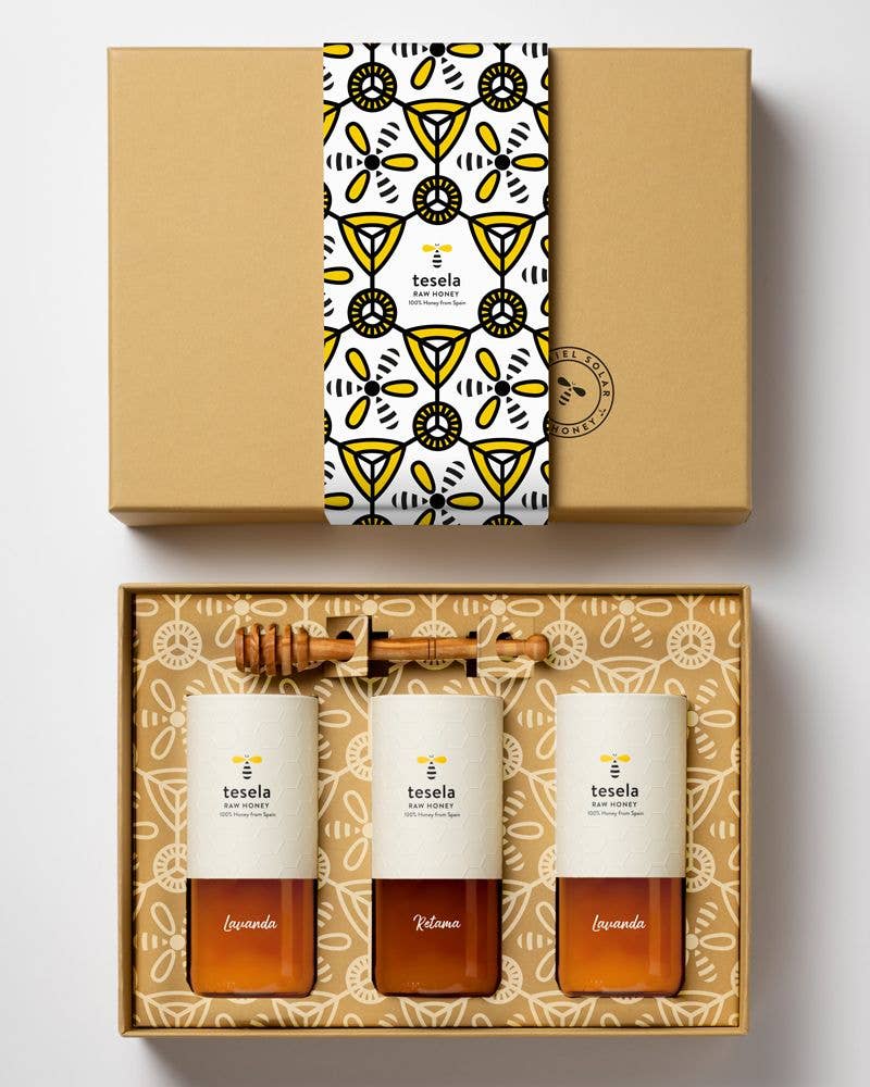 TESELA Geschenkdoos Solar Edition Rauwe Honing - 3x320 g Hoofdafbeelding