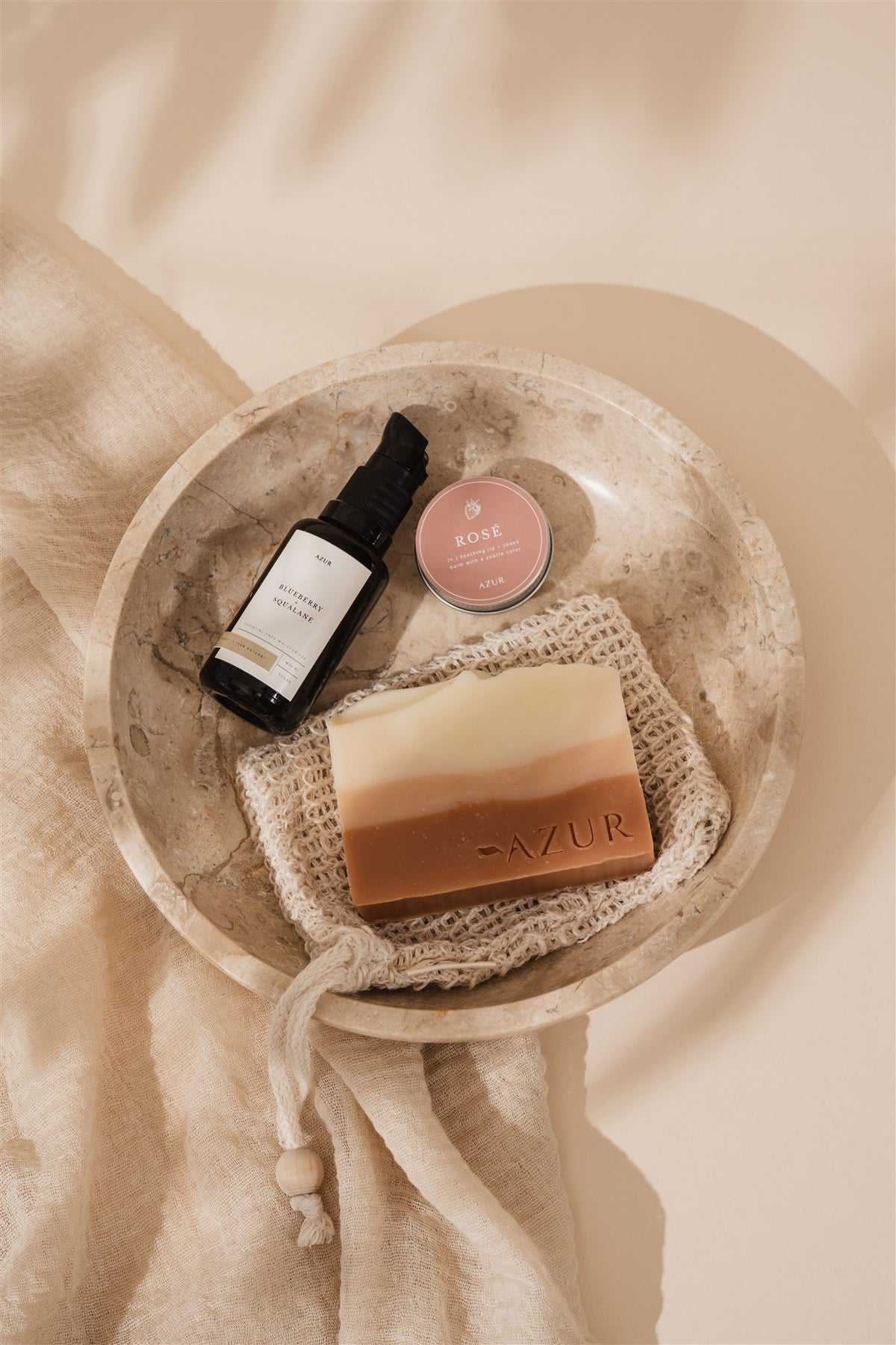 Natuurlijk zeepzakje van Azur voor onder de douche
