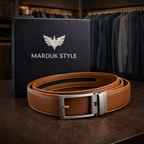 Marduk Style Luxe Leren Riem – Echt Leer  Automatische Ratchet Gesp