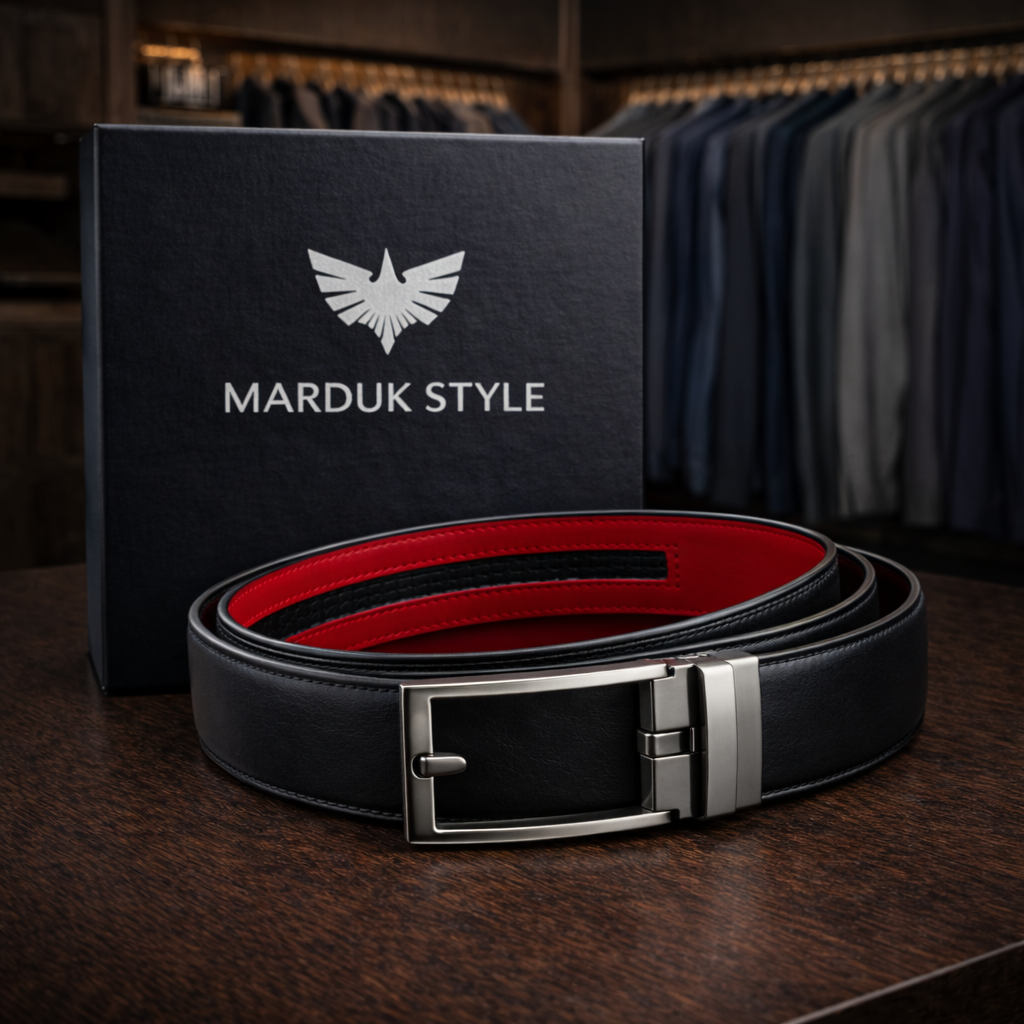 Marduk Style Luxe Leren Riem – Echt Leer  Automatische Ratchet Gesp Hoofdafbeelding
