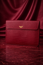 Luxe Laptopcase met Leerstructuur 13 inch (Wine Red Croco)