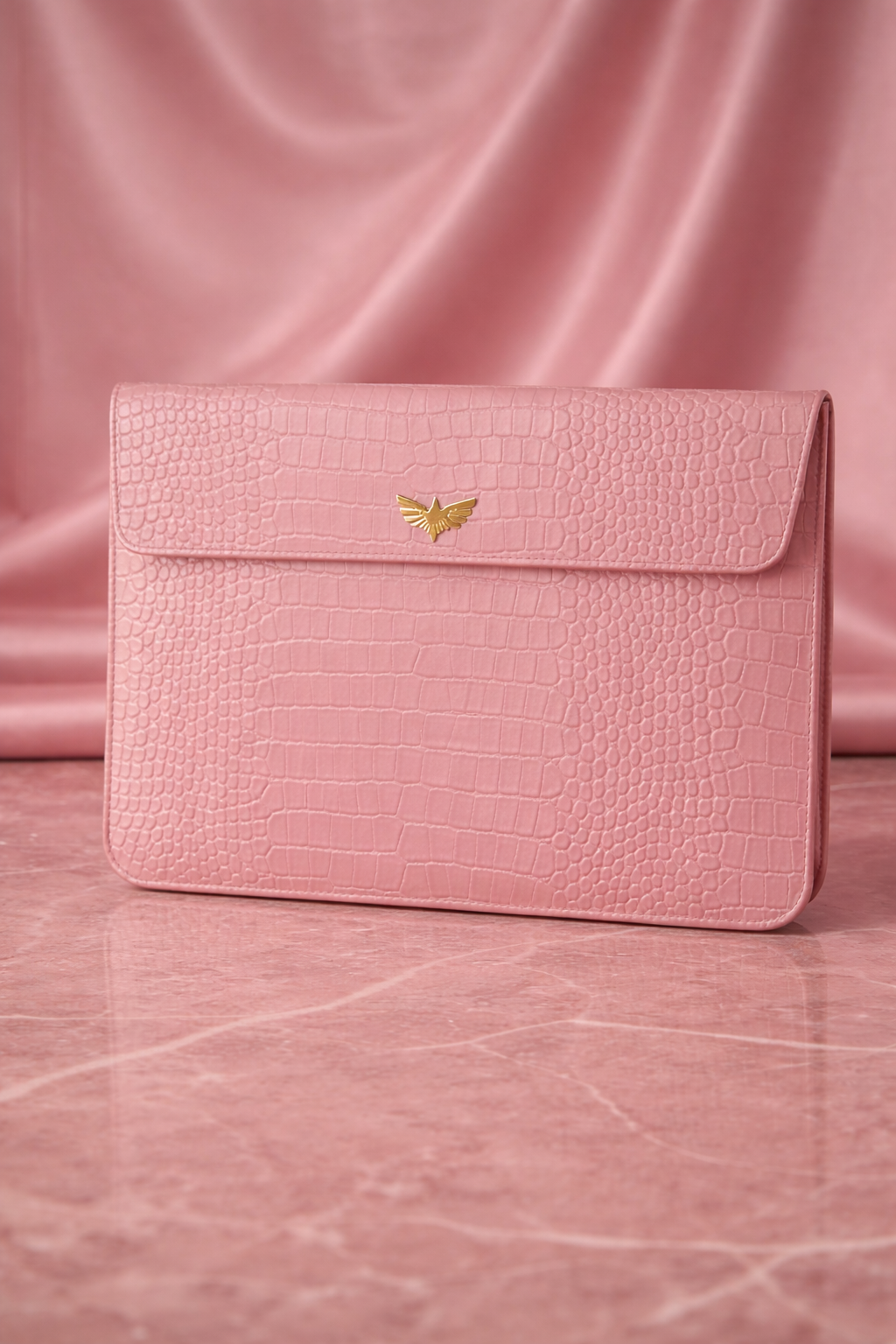 Luxe Laptopcase met Leerstructuur 13 inch (Pink) Hoofdafbeelding