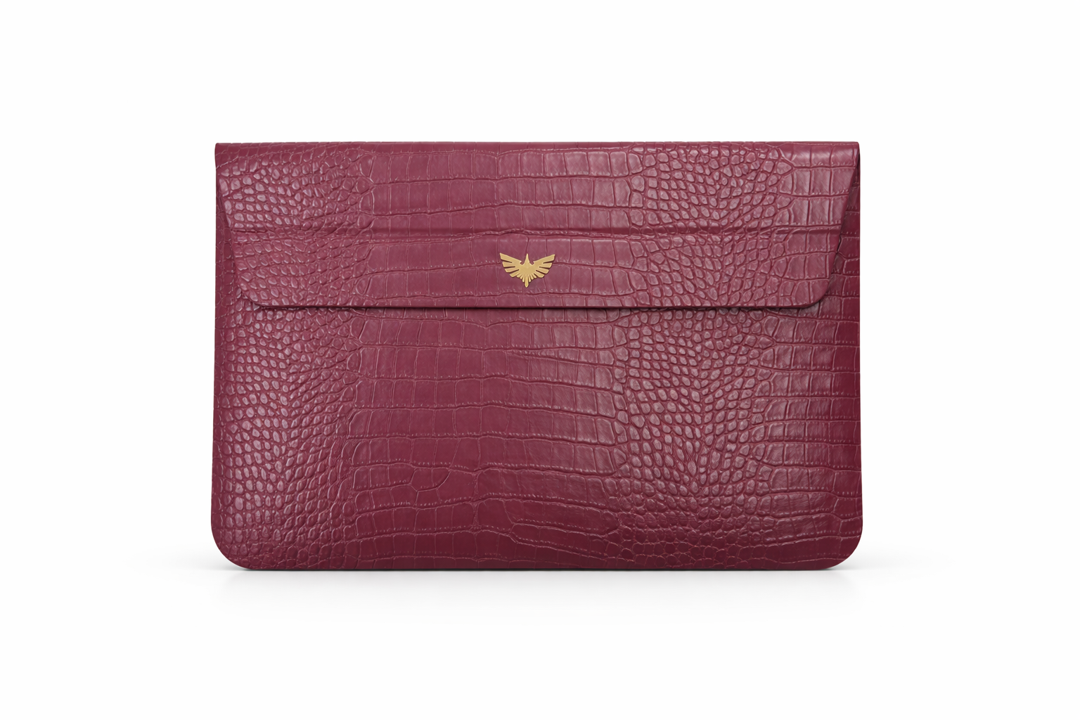 Luxe Laptopcase met Leerstructuur 13 inch (Wine Red Croco) Secundaire afbeelding