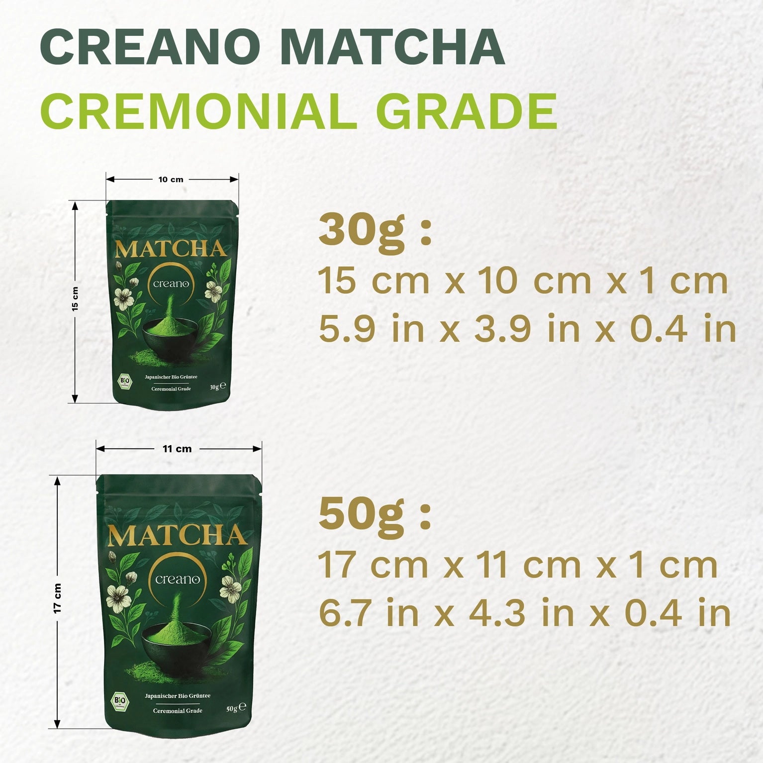 Matcha poeder biologisch Creano 30g of 50g