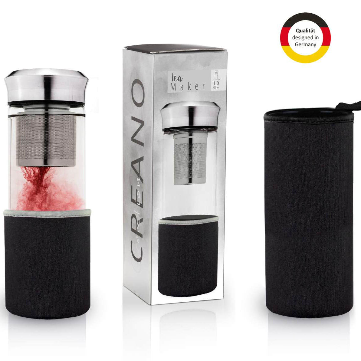 Thee infuser fles Creano zwart 400ml Secundaire afbeelding