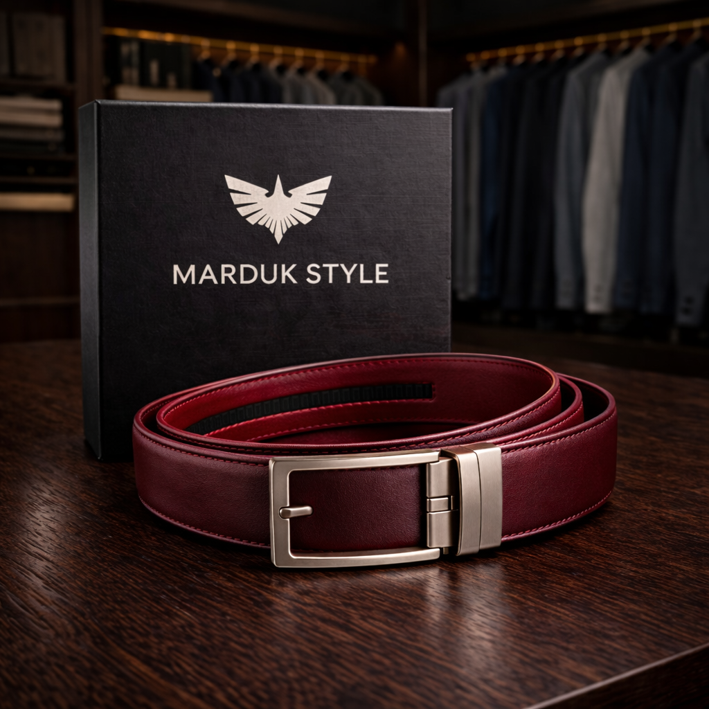 Marduk Style Luxe Leren Riem – Echt Leer  Automatische Ratchet Gesp