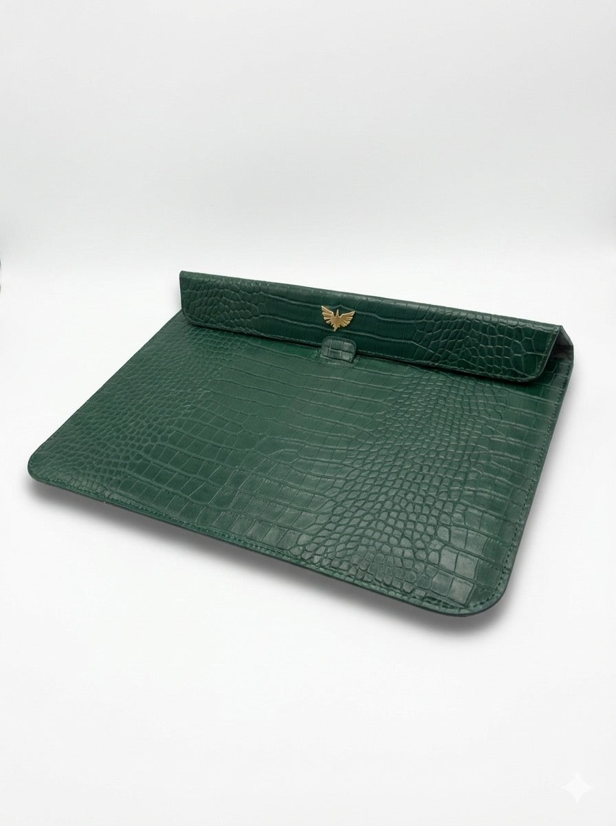 Luxe Laptopcase met Leerstructuur 13 inch (Wine Red Croco)