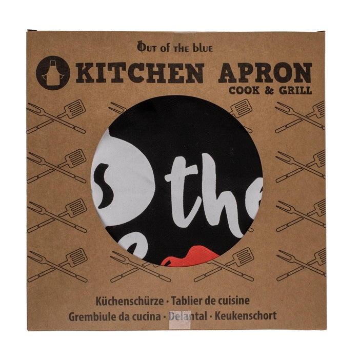 BBQ schort met tekst zwart Cook & Grill