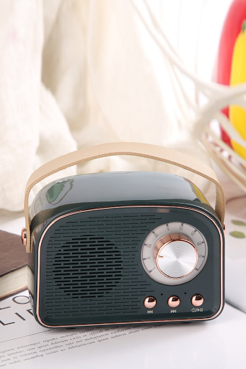 Retro bluetooth speaker donkergroen vintage mini
