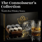 Whiskey cadeau set R.O.C.K.S. met graniet stenen en Palm glas