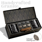 Whiskey cadeau set R.O.C.K.S. met graniet stenen en Palm glas