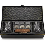 Whiskey cadeau set R.O.C.K.S. met graniet stenen en Palm glas