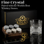 Whiskey cadeau set R.O.C.K.S. met graniet stenen en Reserve glas