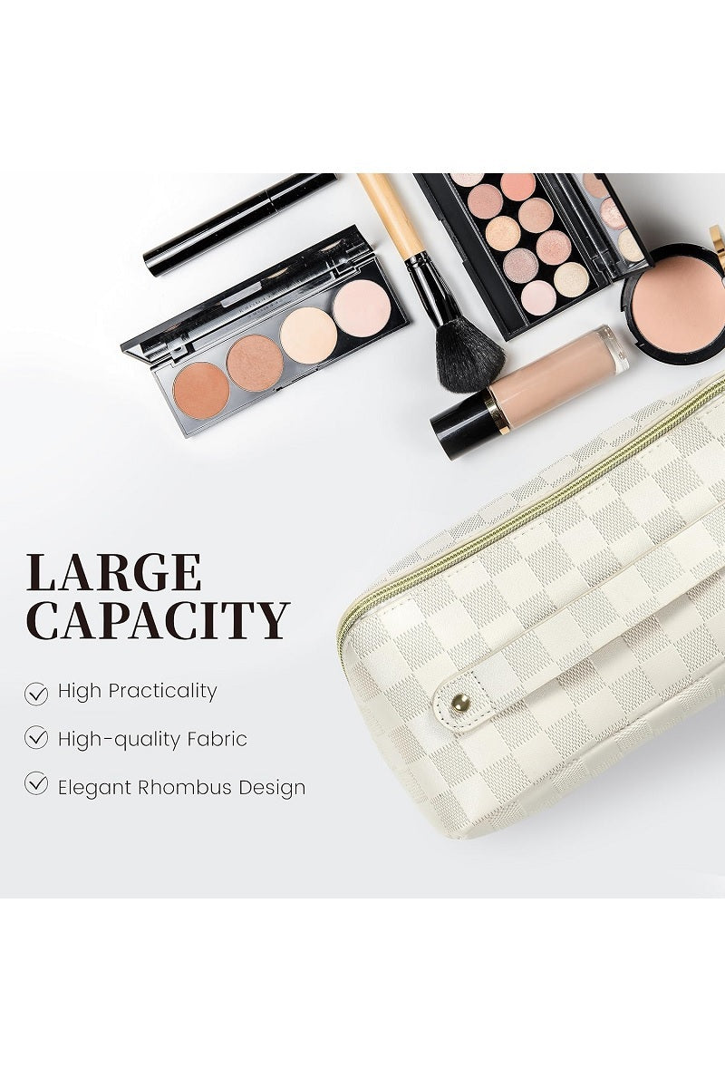 Make up bag vegan leer ruitpatroon 42pops