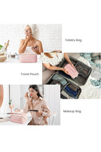 Make up bag vegan leer ruitpatroon 42pops
