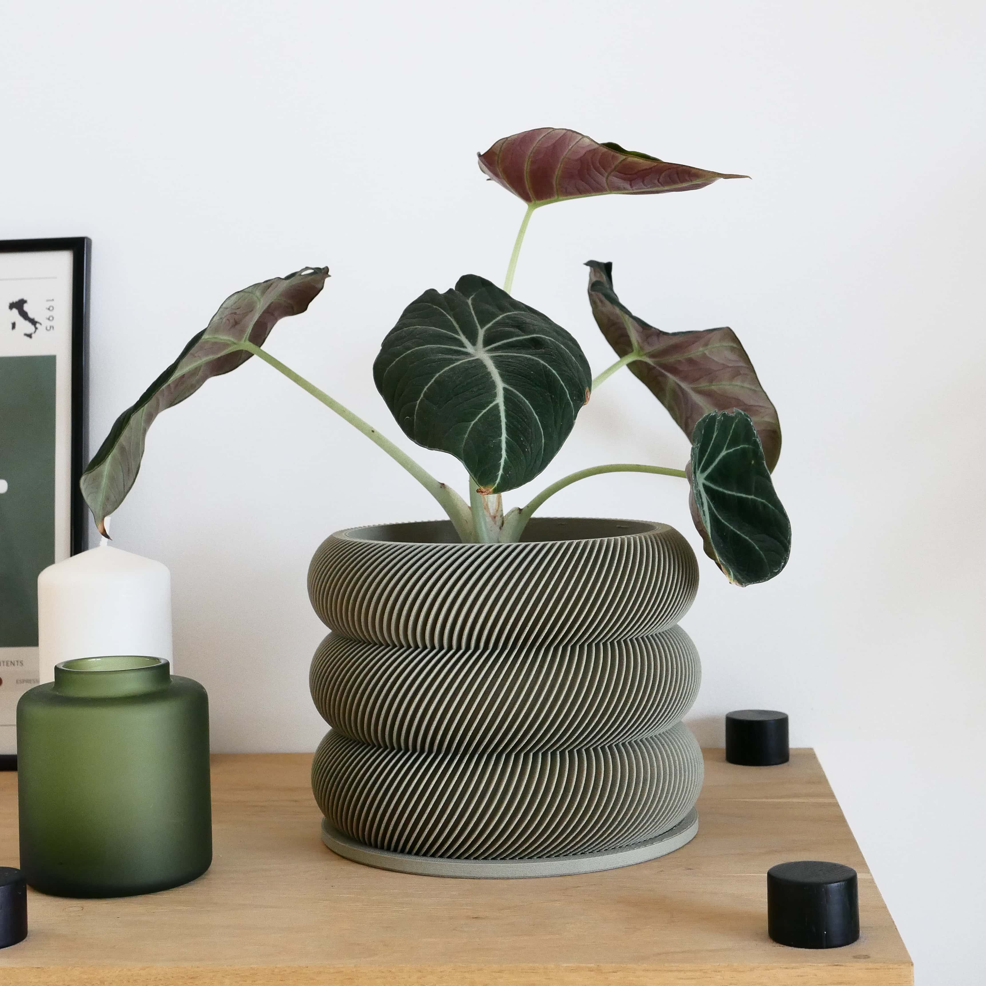 Design houten plantenpot voor binnen 'Bubbles'