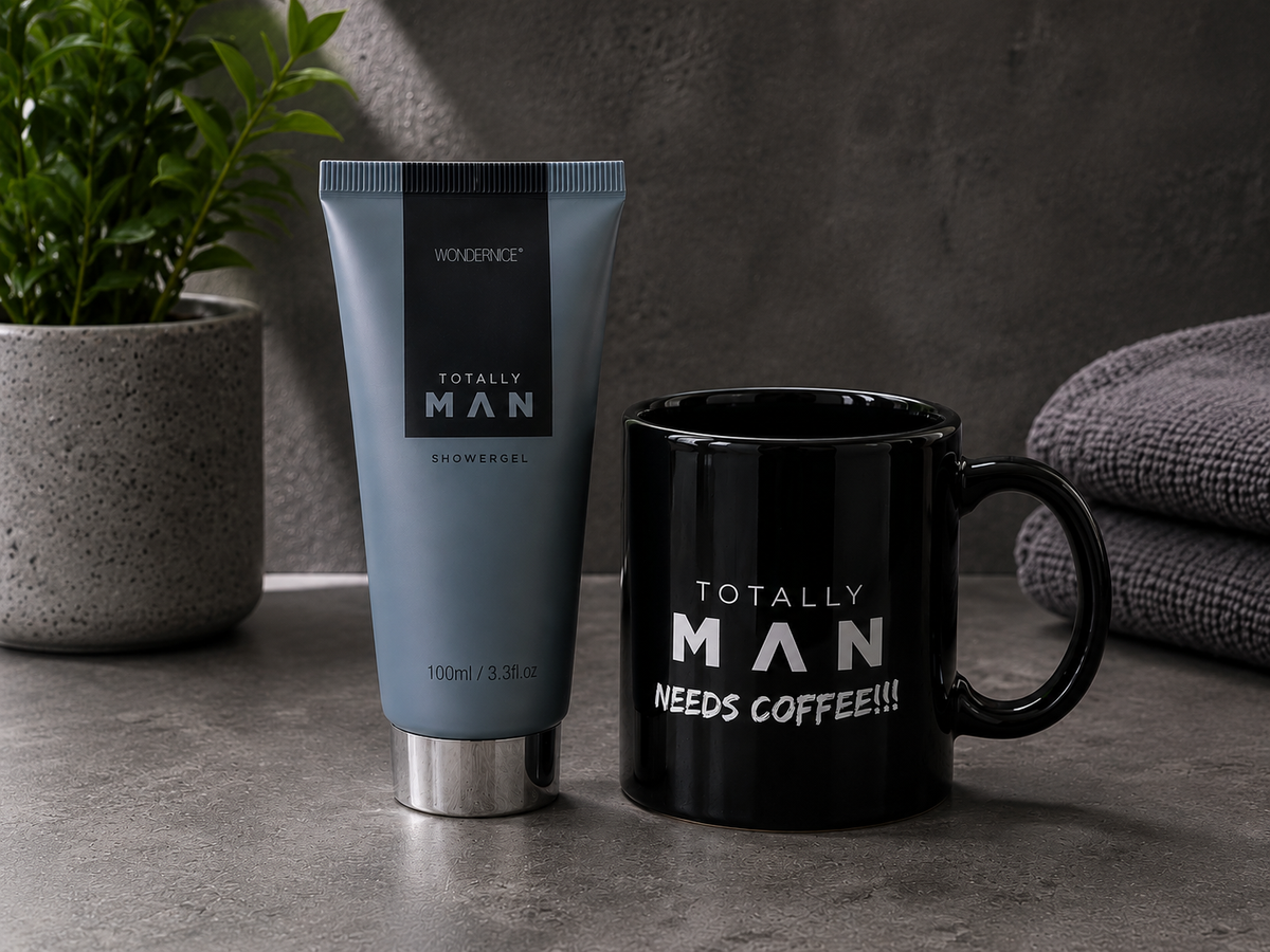 Cadeauset man douchegel en mok
