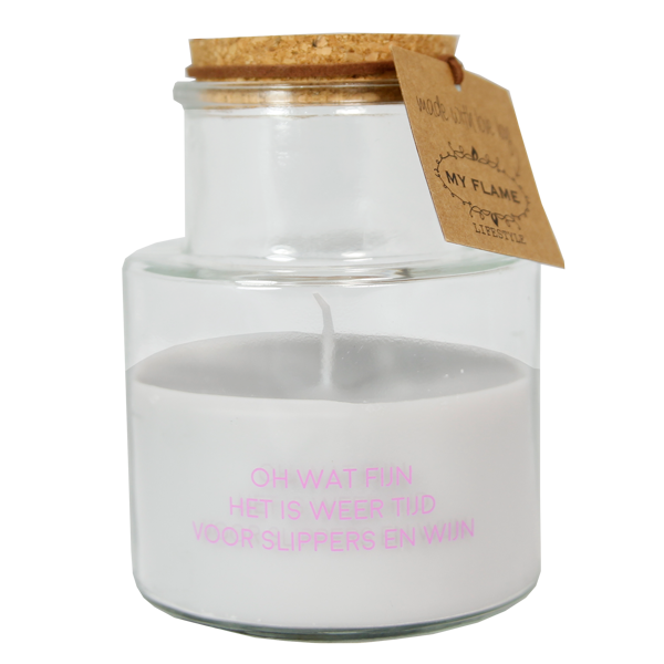 Buitenkaars citronella slippers en wijn My Flame