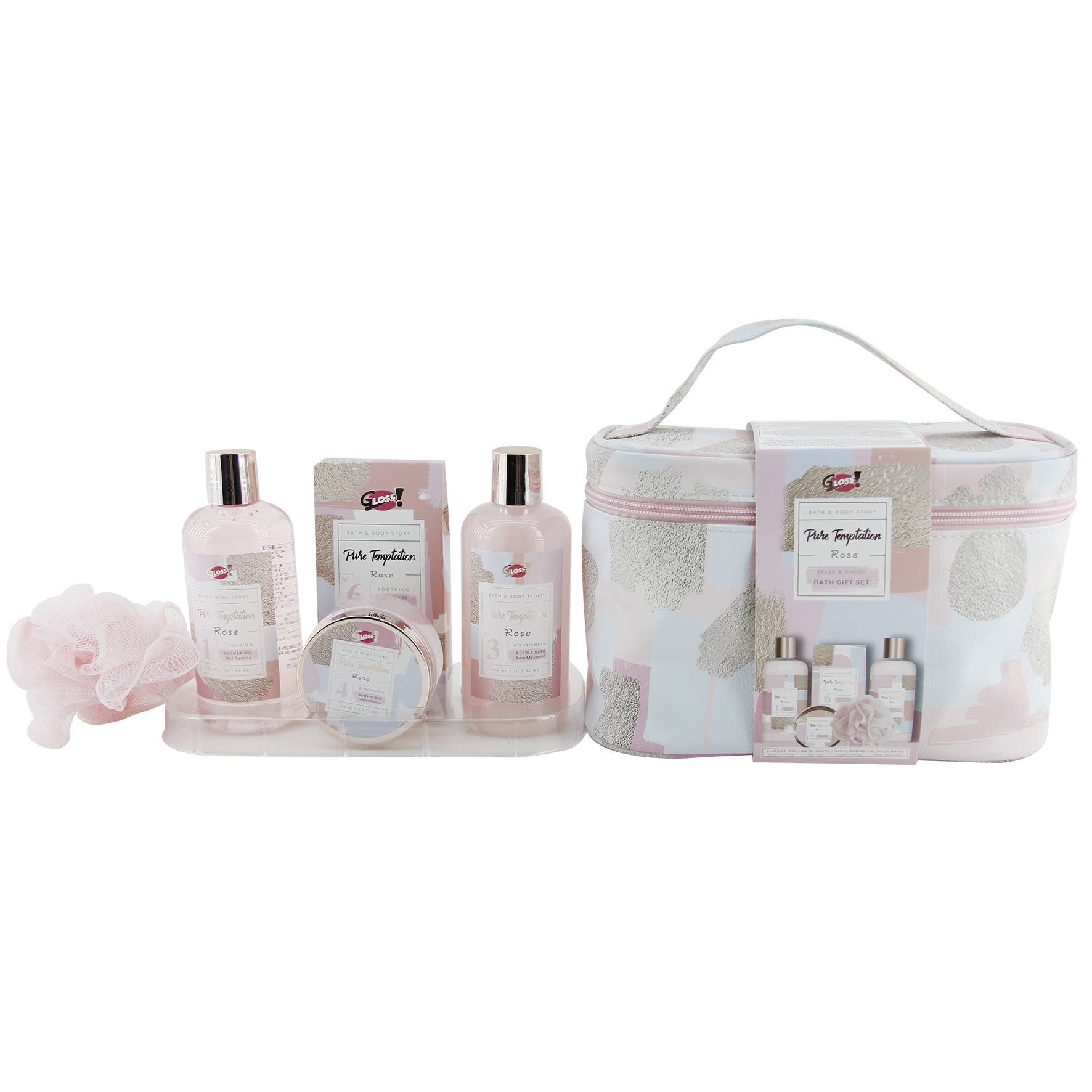 Cadeaupakket vrouw rozen badset Secundaire afbeelding