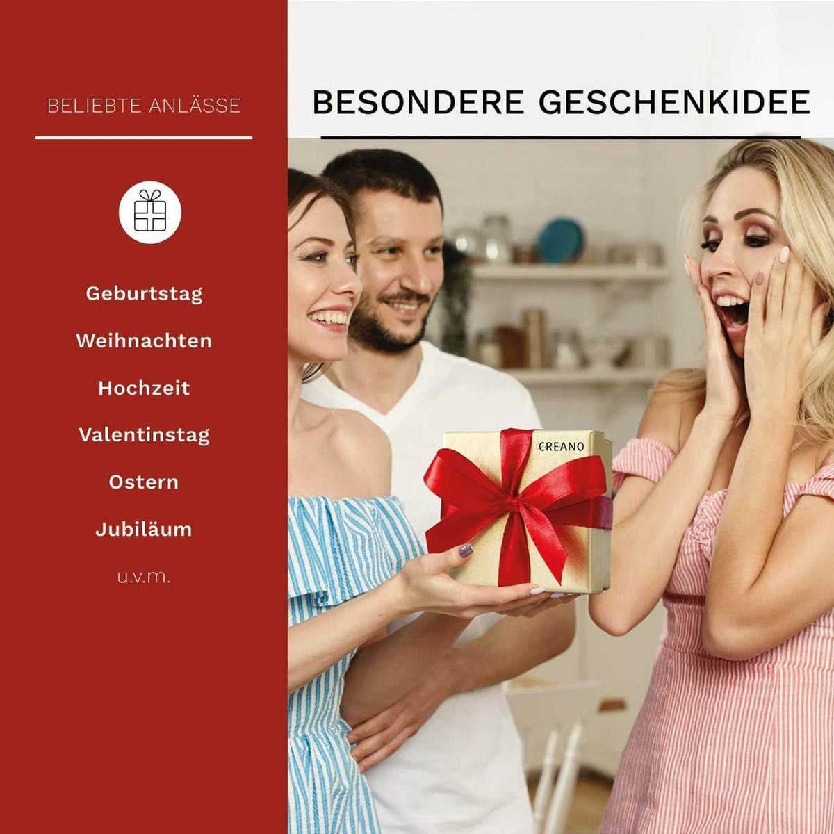 Theebloemen Witte Thee Creano (6 stuks) in Magnetische Geschenkdoos