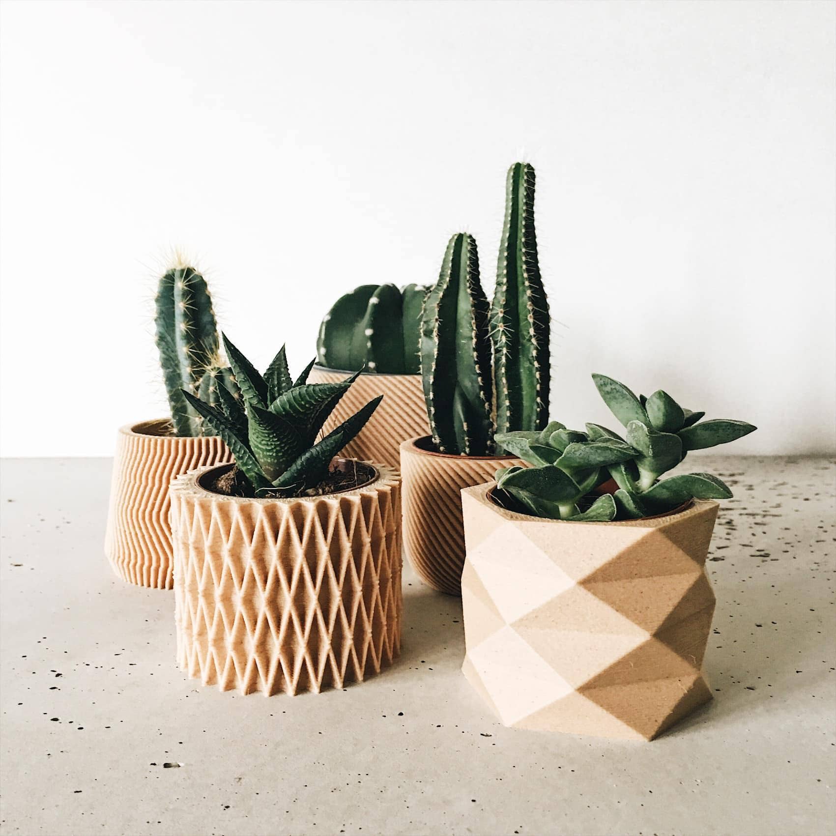 Set van 4 geometrische bloempotjes