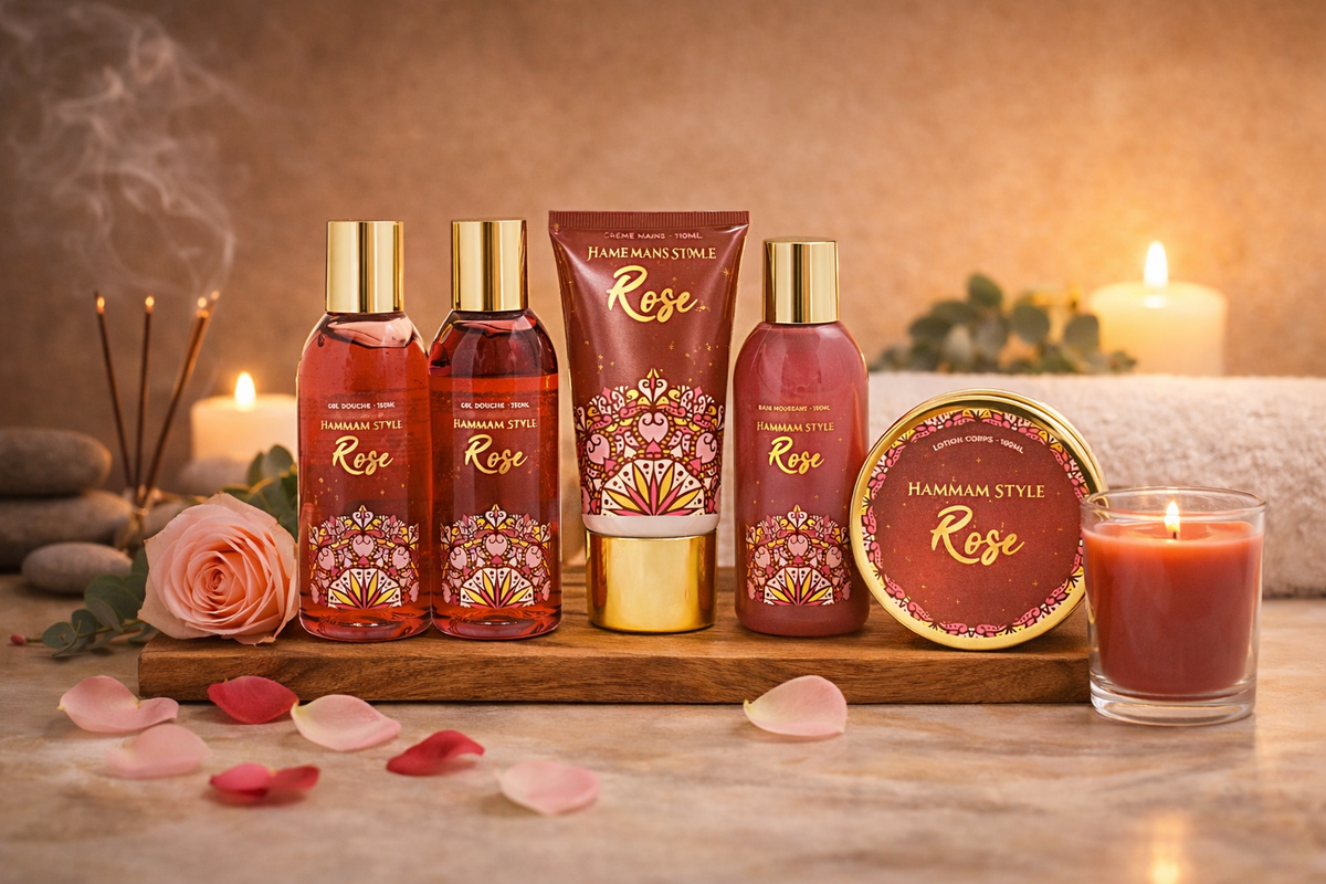 Geschenkset Hammam Lantaarn Roze French Tendance