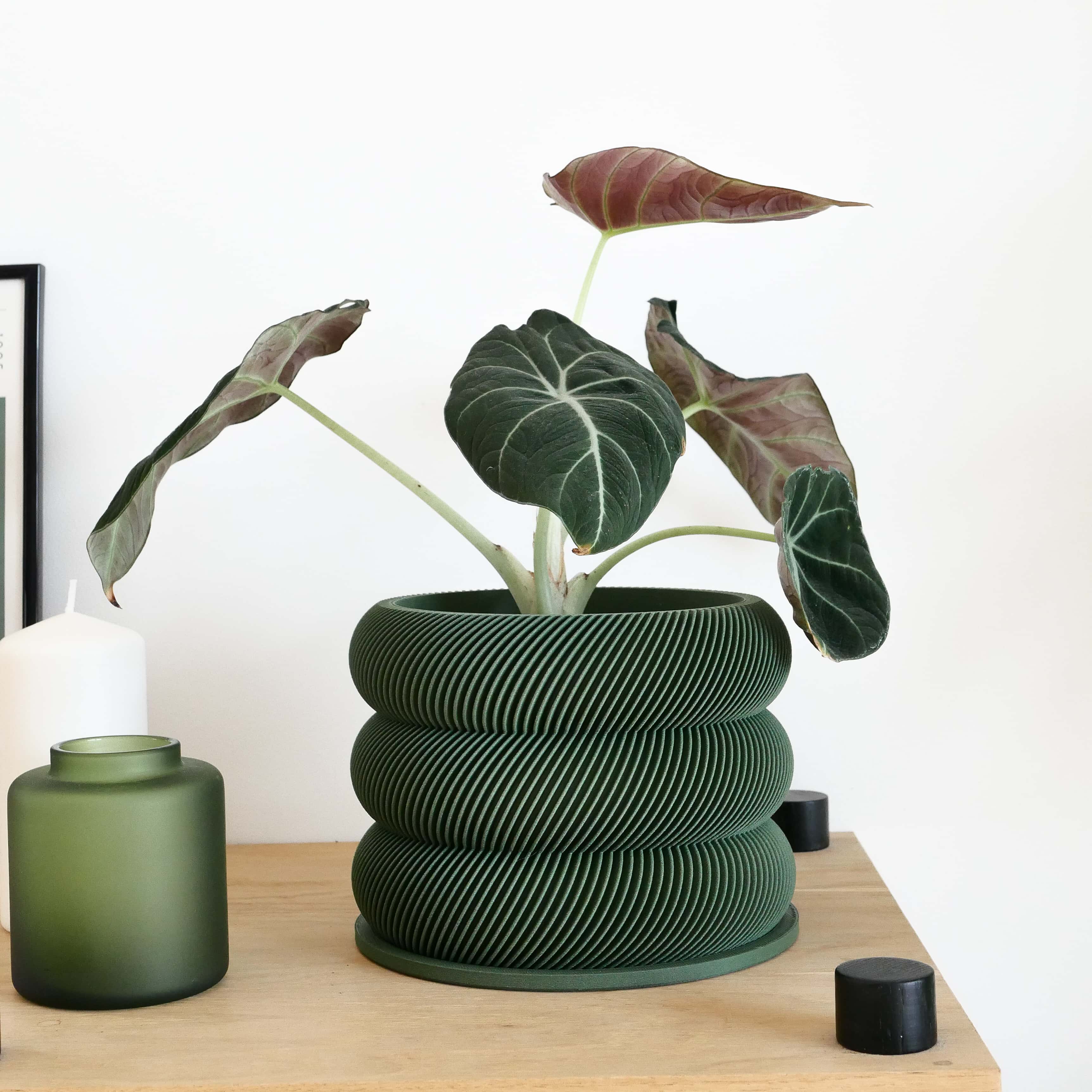 Design houten plantenpot voor binnen 'Bubbles'