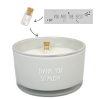 Geurkaars flessenpost Thank you so much My Flame Amber's Secret