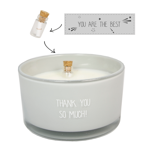 Geurkaars flessenpost Thank you so much My Flame Amber's Secret Hoofdafbeelding