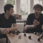 Houten bouwblokken Loggos set L beuk en walnoot